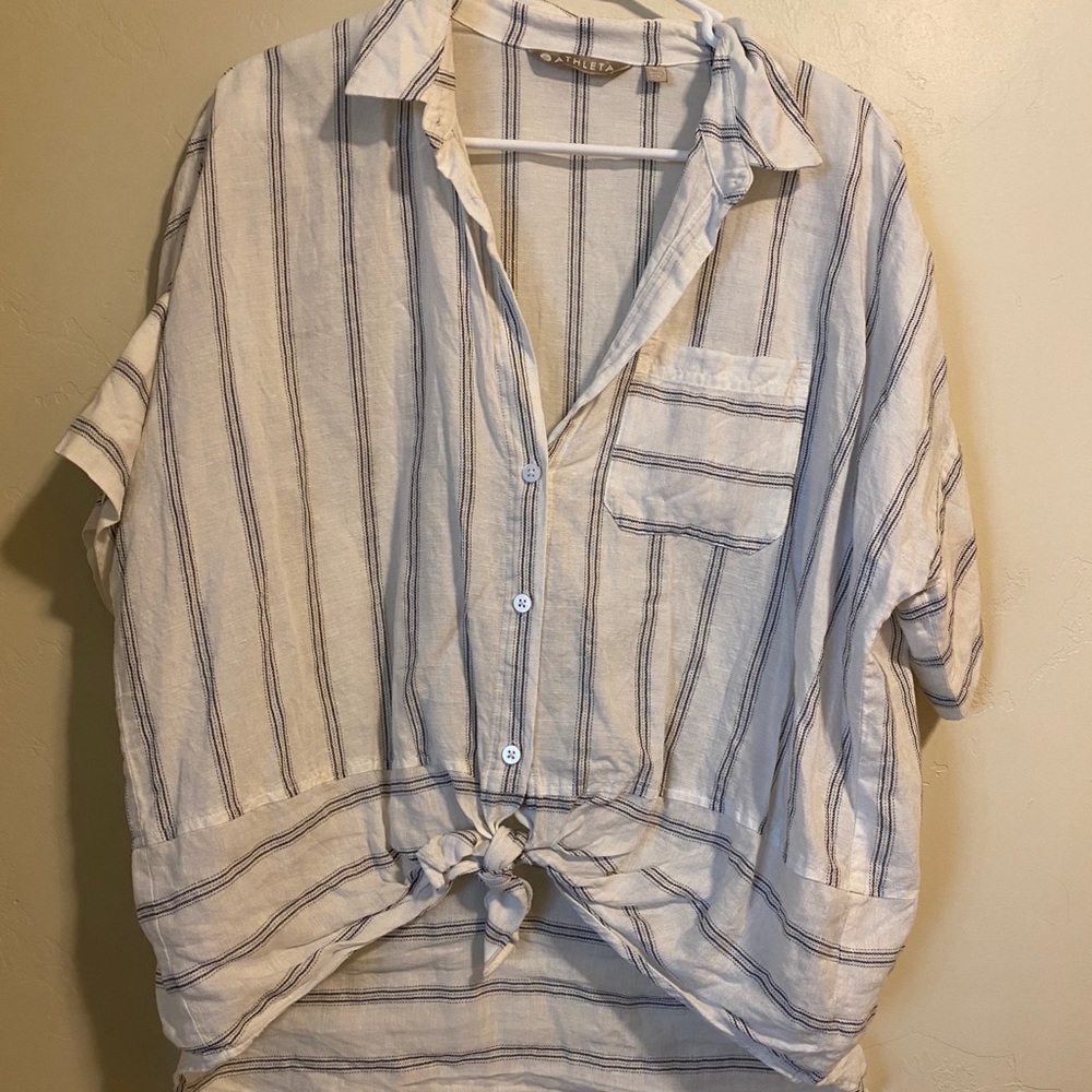 Athleta striped blouse